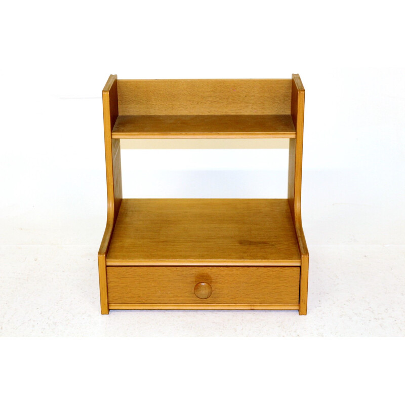 Vintage oak wall shelf, Sweden 1960