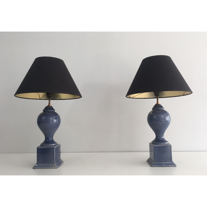 Pair of Vintage Baluster Lamps 1970