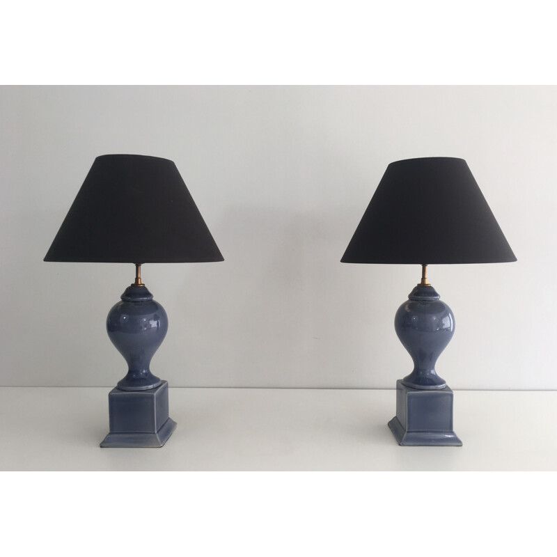 Paire de Lampes vintage Balustres 1970