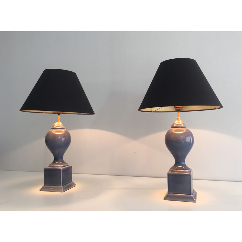 Paar Vintage-Lampen Balustres 1970