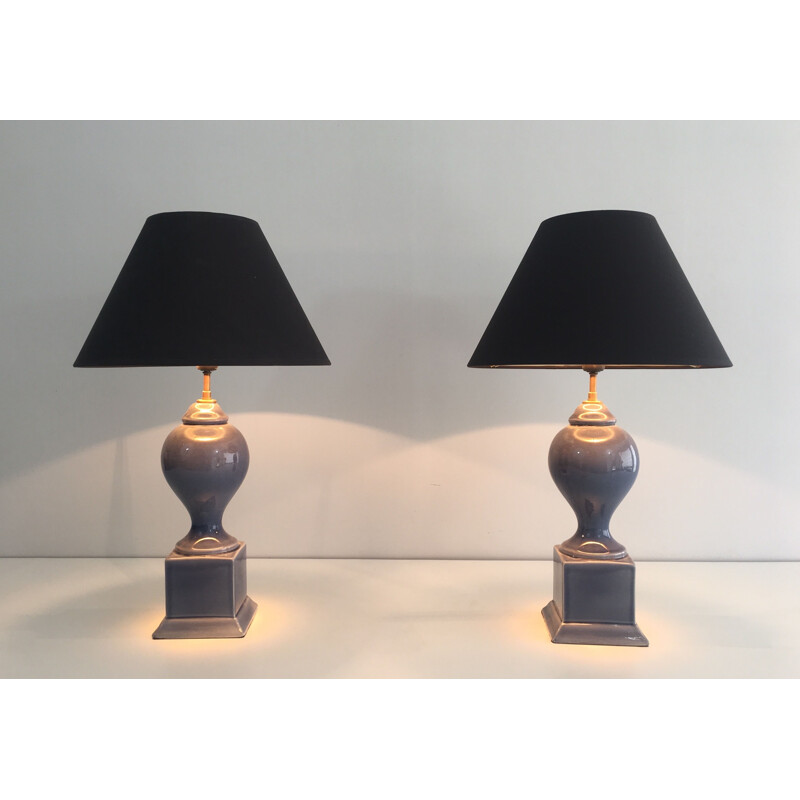 Paire de Lampes vintage Balustres 1970