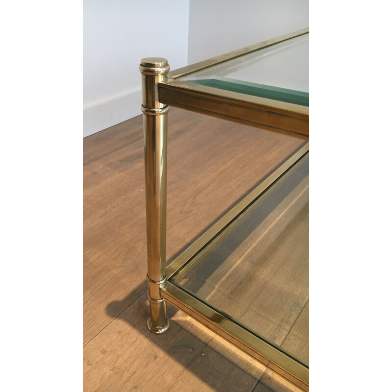 Vintage Square Brass Coffee Table 1970