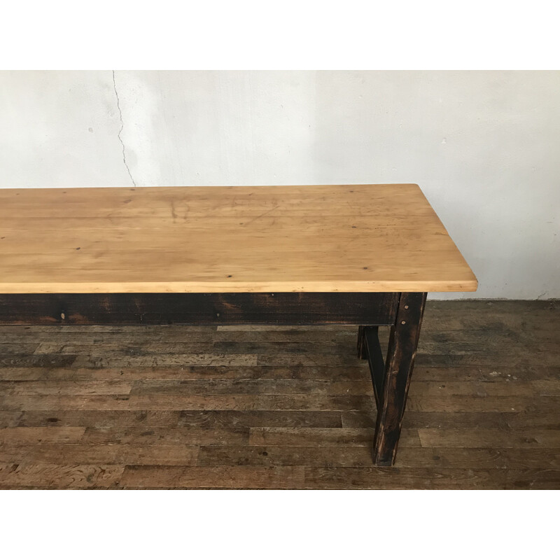 Vintage farm table fir tree country bistro beginning 20th century