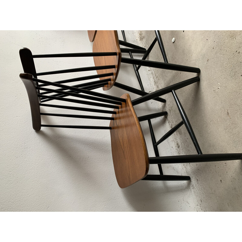 Set Of 4 vintage Dining Chairs From Billund Stolefabrik, Danish