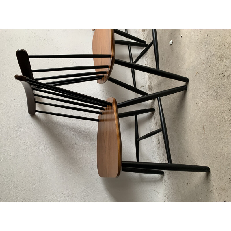Ensemble de 4 chaises vintage de Billund Stolefabrik, Danemark
