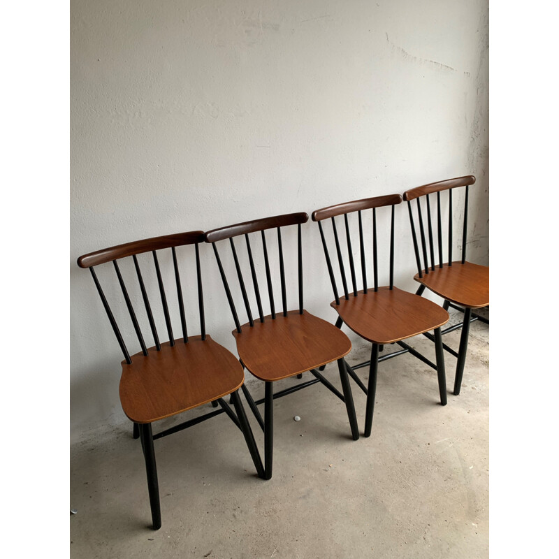 Ensemble de 4 chaises vintage de Billund Stolefabrik, Danemark