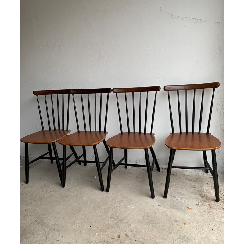 Set Of 4 vintage Dining Chairs From Billund Stolefabrik, Danish