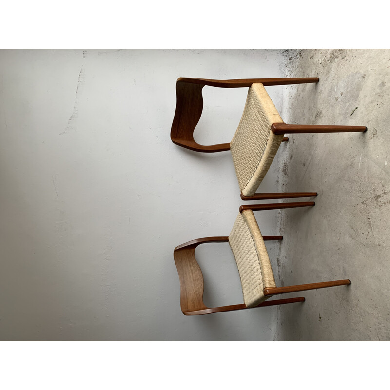 Pair of vintage Teak Model 71 Dining Chairs By Niels Otto Møller For J.L. Møllers, 1950s