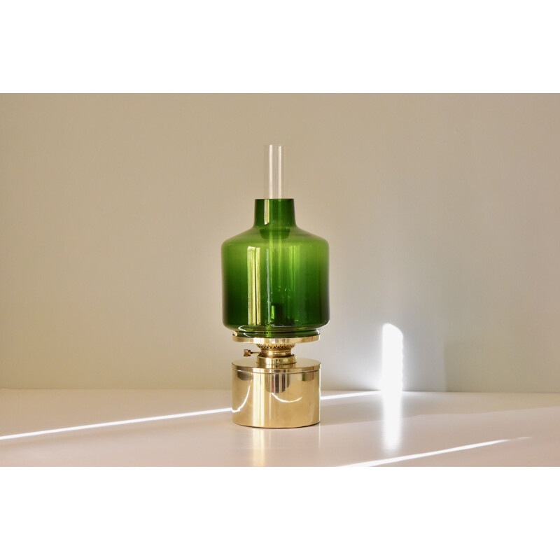 Vintage brass oil lamp by Hans Agne Jakobsson for Markaryd, Sweden 1950