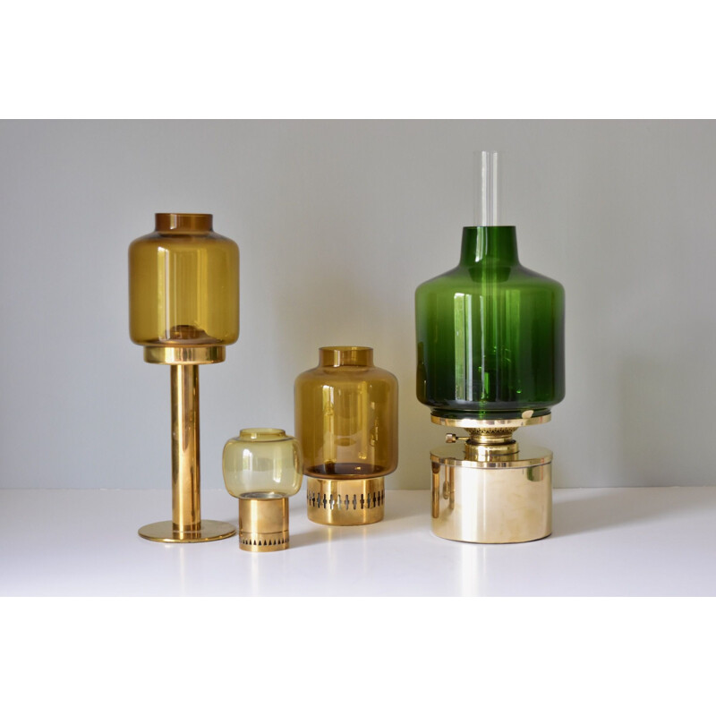 Vintage brass oil lamp by Hans Agne Jakobsson for Markaryd, Sweden 1950