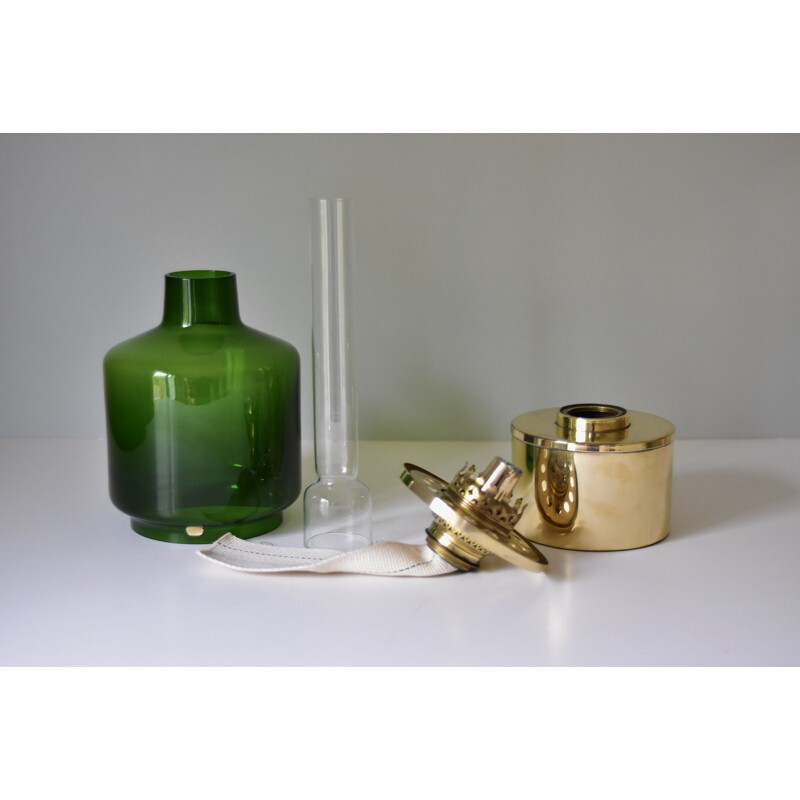 Vintage brass oil lamp by Hans Agne Jakobsson for Markaryd, Sweden 1950