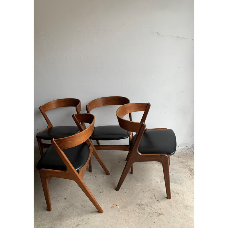 Ensemble de 4 fauteuils vintage de Kai Kristiansen pour Schou Anderse Danois 1960
