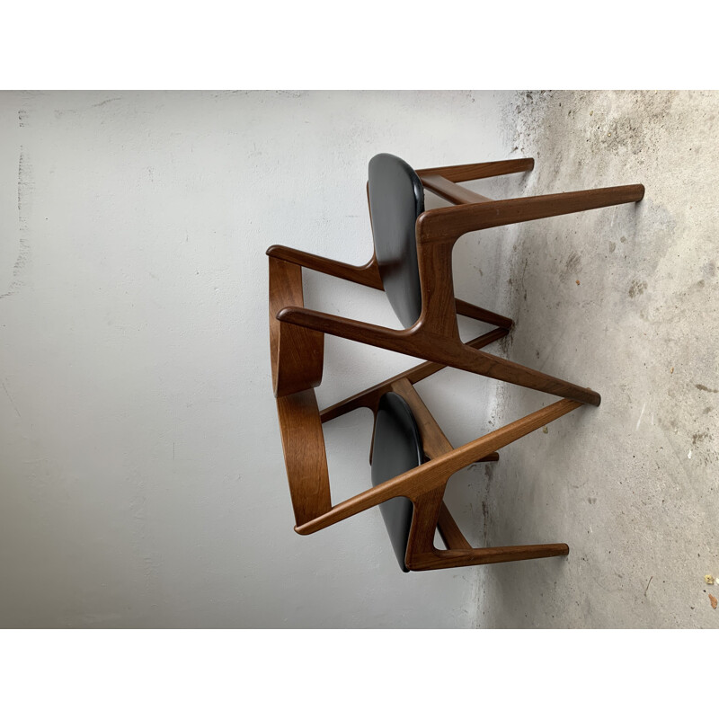 Ensemble de 4 fauteuils vintage de Kai Kristiansen pour Schou Anderse Danois 1960