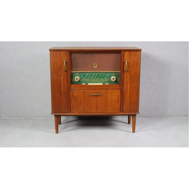 Vintage Teak Radio Buffet, 1960s