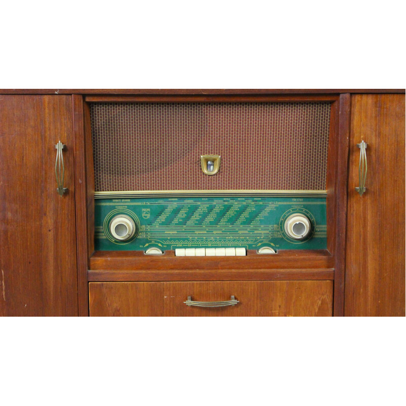 Buffet radio vintage en teck 1960