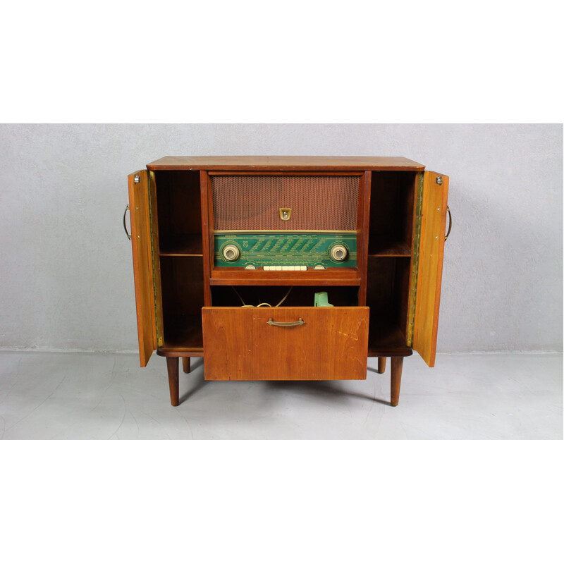 Vintage Teak Radio Buffet, 1960s