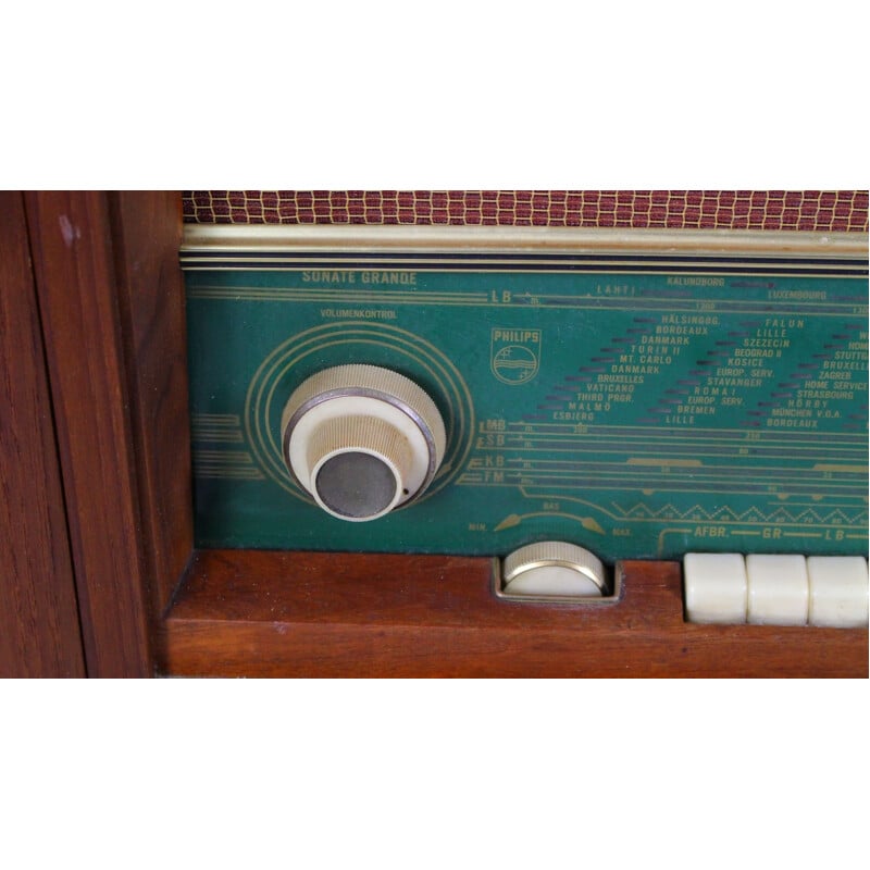 Buffet radio vintage en teck 1960