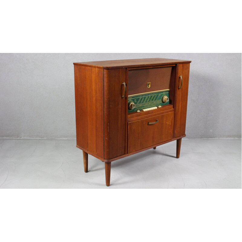 Vintage Teak Radio Buffet, 1960s