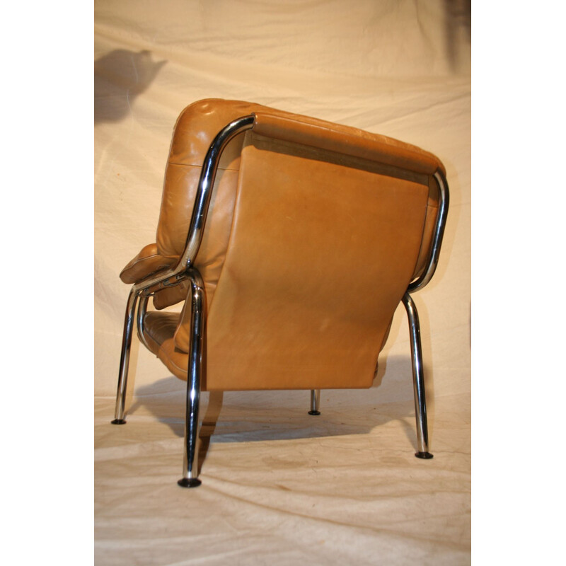 Paire de fauteuils vintage en cuir de Hans Eichenberger pour De Sede switzerland 1970