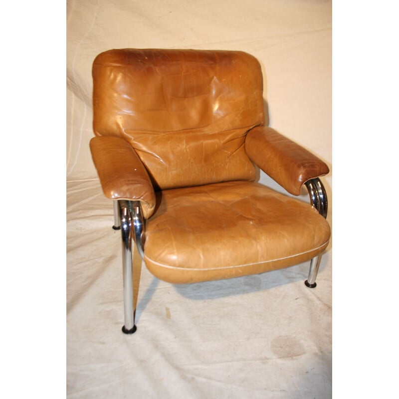 Paire de fauteuils vintage en cuir de Hans Eichenberger pour De Sede switzerland 1970