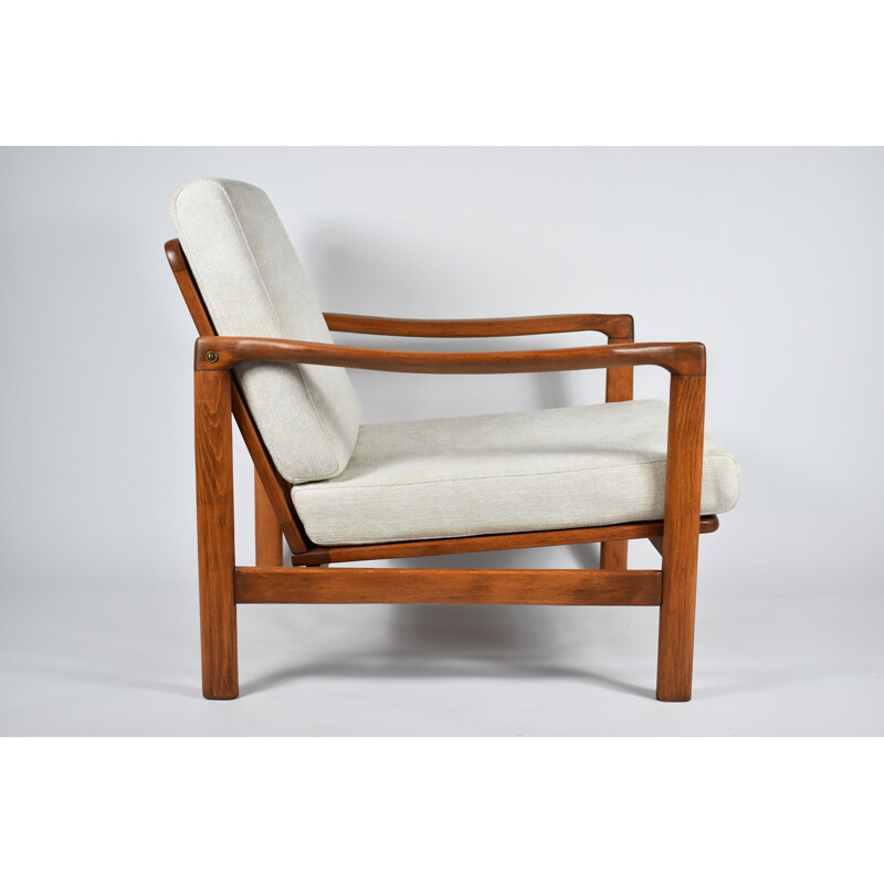 Vintage armchair beige Z.Baczyk, 1960s