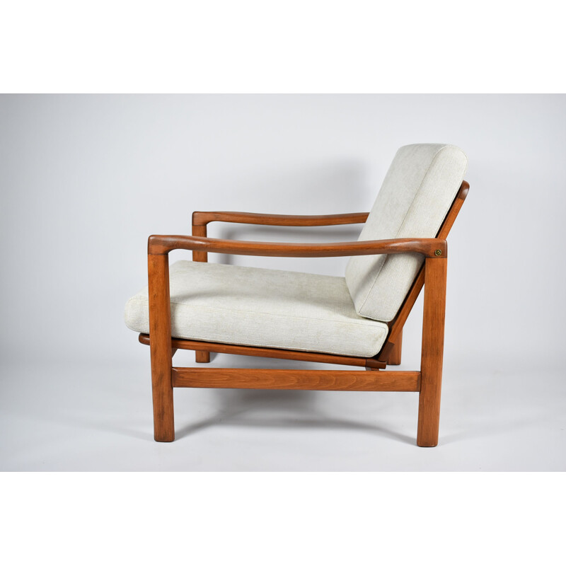 Fauteuil vintage beige Z.Baczyk 1960