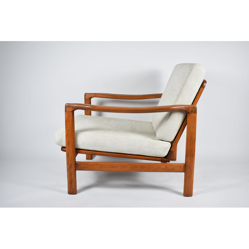 Vintage beige fauteuil Z.Baczyk 1960