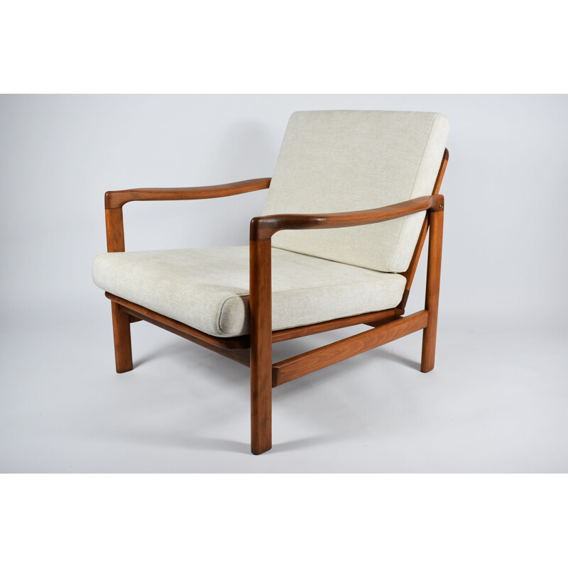 Vintage armchair beige Z.Baczyk, 1960s