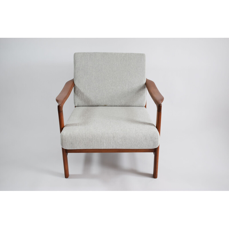 Poltrona scandinava vintage grigio chiaro 1960