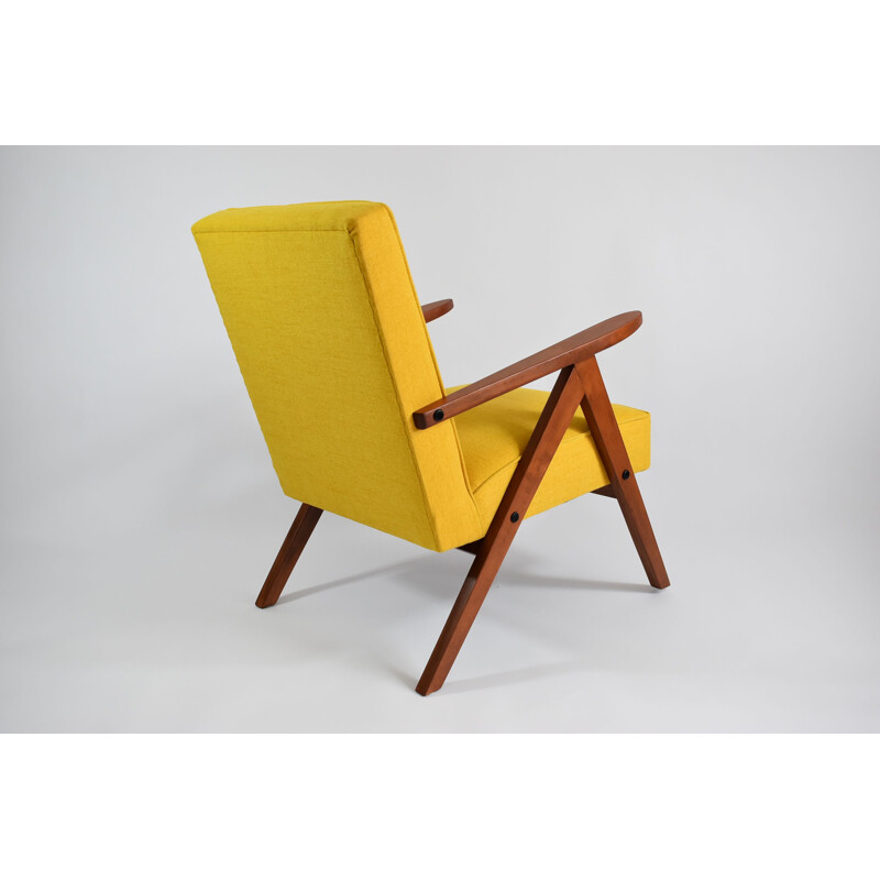 Vintage polish armchair B310 model yellow 1960s