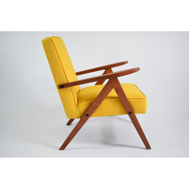 Vintage polish armchair B310 model yellow 1960s