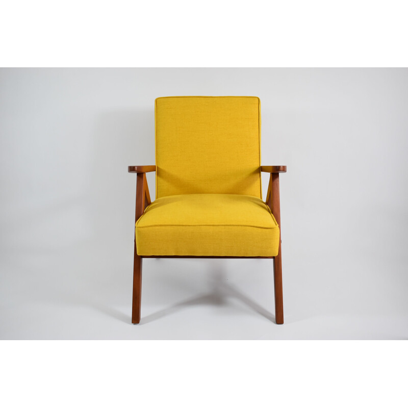 Polnischer Vintage-Sessel B310 gelbes Modell 1960