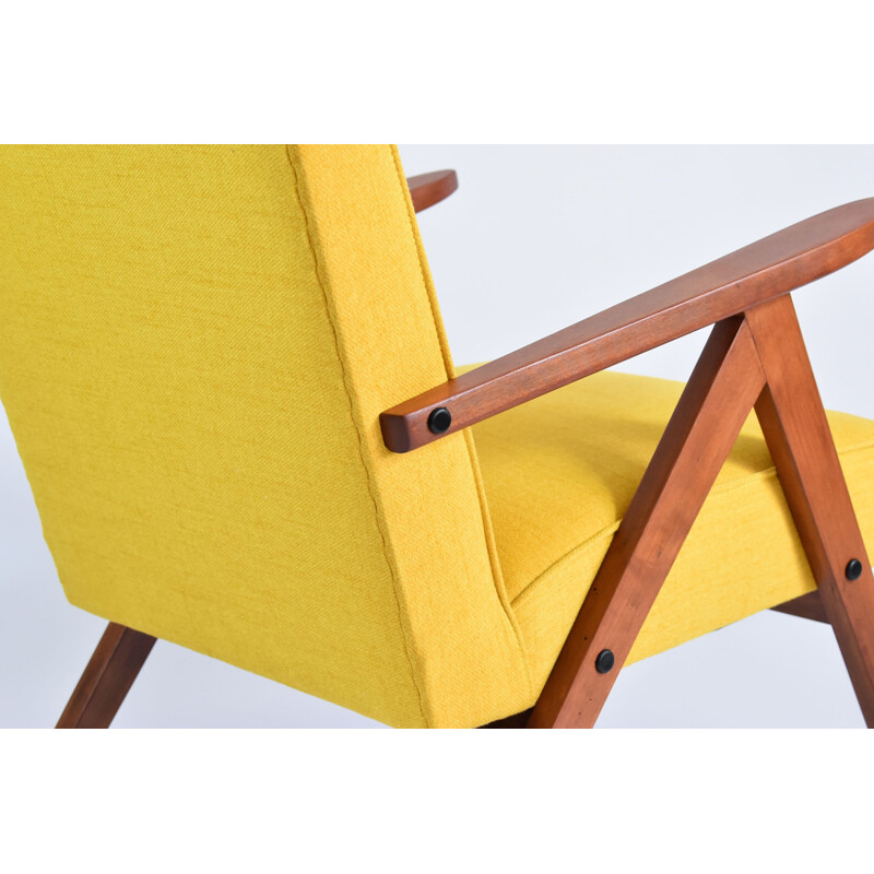 Vintage polish armchair B310 model yellow 1960s