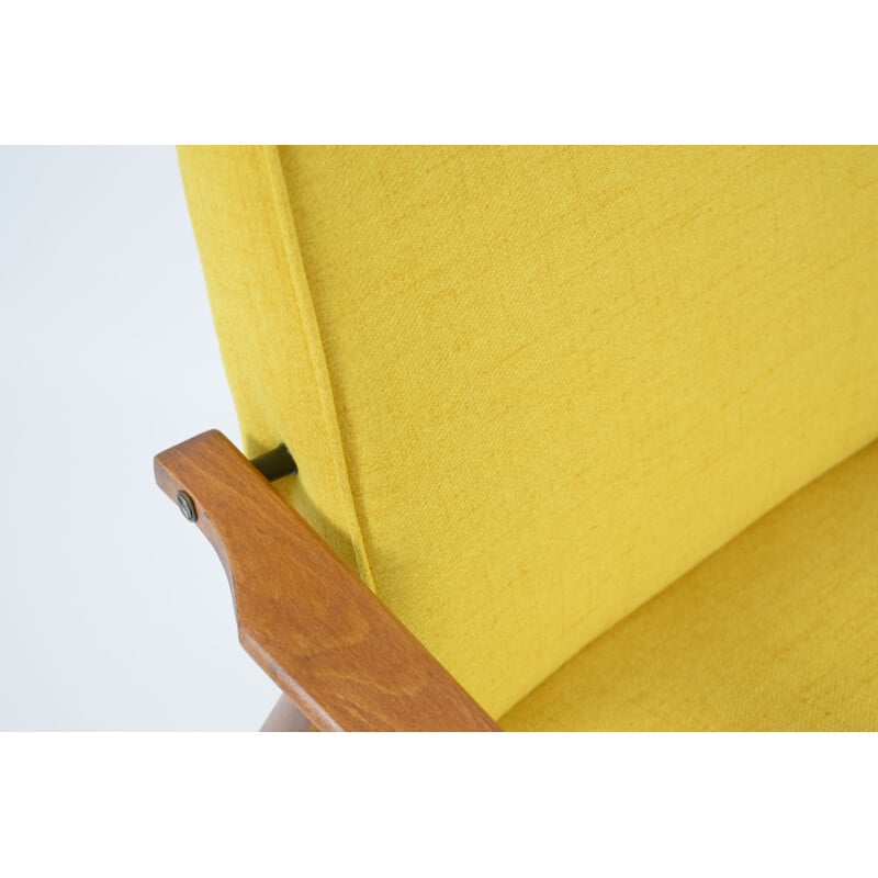 Vinitage polish armchair yellow H.Lis 1960