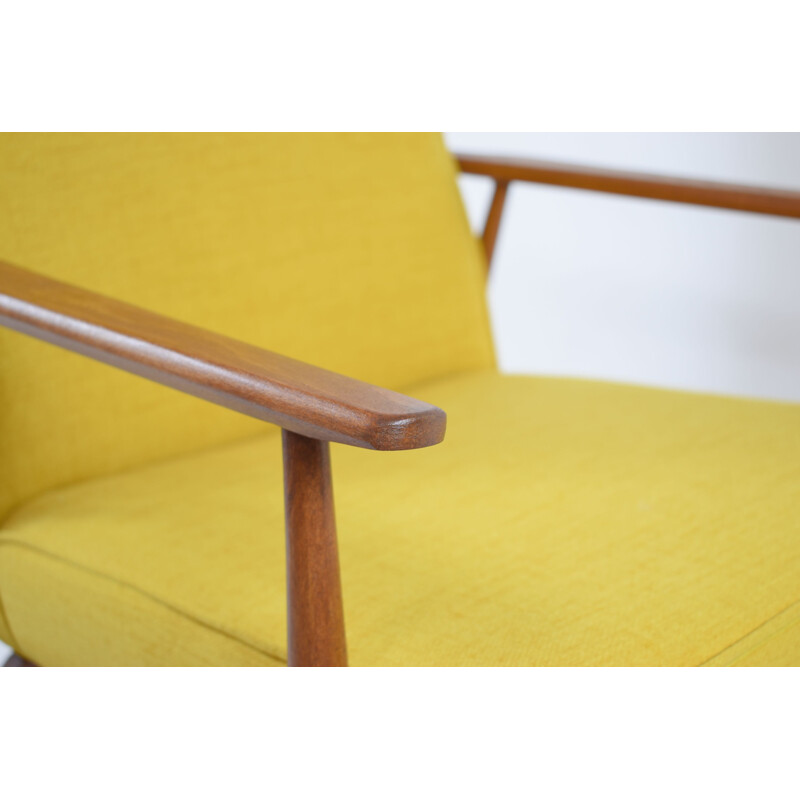 Vinitage polish armchair yellow H.Lis 1960