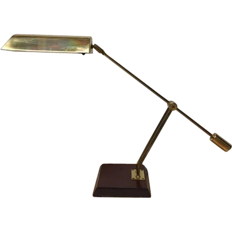 Lampe a balancier vintage laiton et bakélite 1980