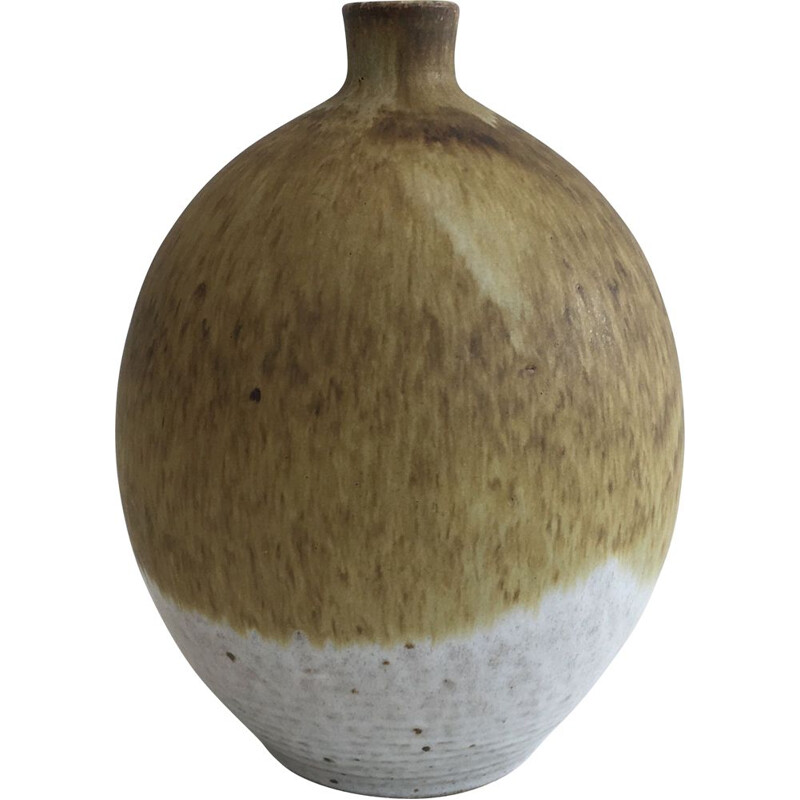 Vintage stoneware soliflore vase de Edouard Chapallaz, Suíça 1950