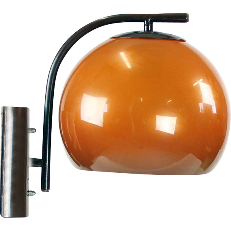 Midcentury Wall Light In Orange Color, Hungary 1970s