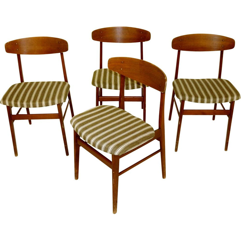 Set de 4 chaises vintage en teck SAX Danemark 1960