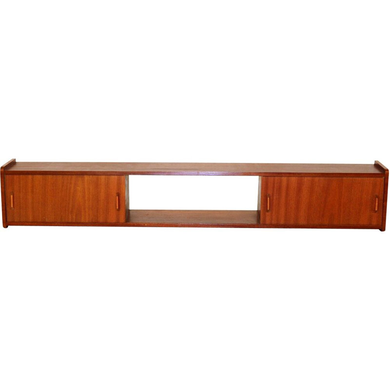 Vintage mahogany wall shelf Sweden 1960