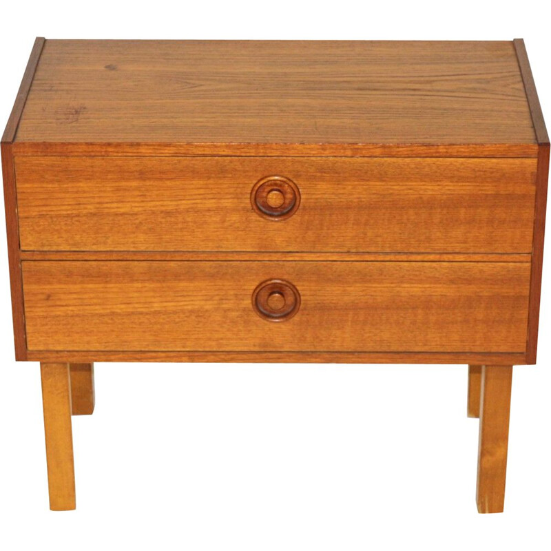 Vintage teak and beech chest of drawers, Sweden 1960