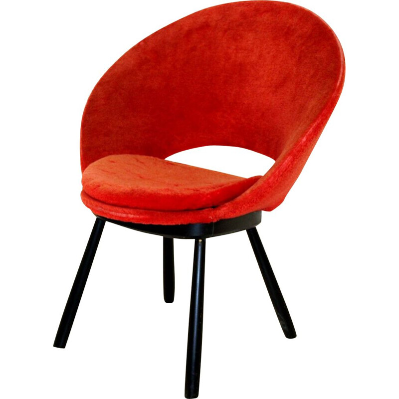 Fauteuil vintage suède 1950