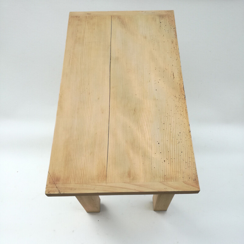 Vintage coffee table Minimalist in pine French