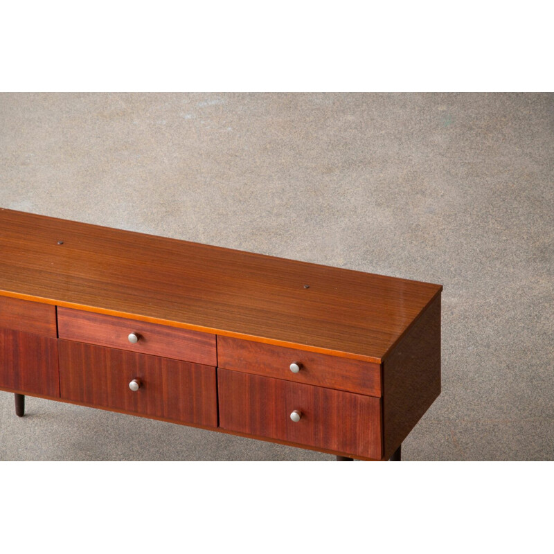 Vintage sideboard chest of drawers Zébrano matt glossy scandinavian 1960