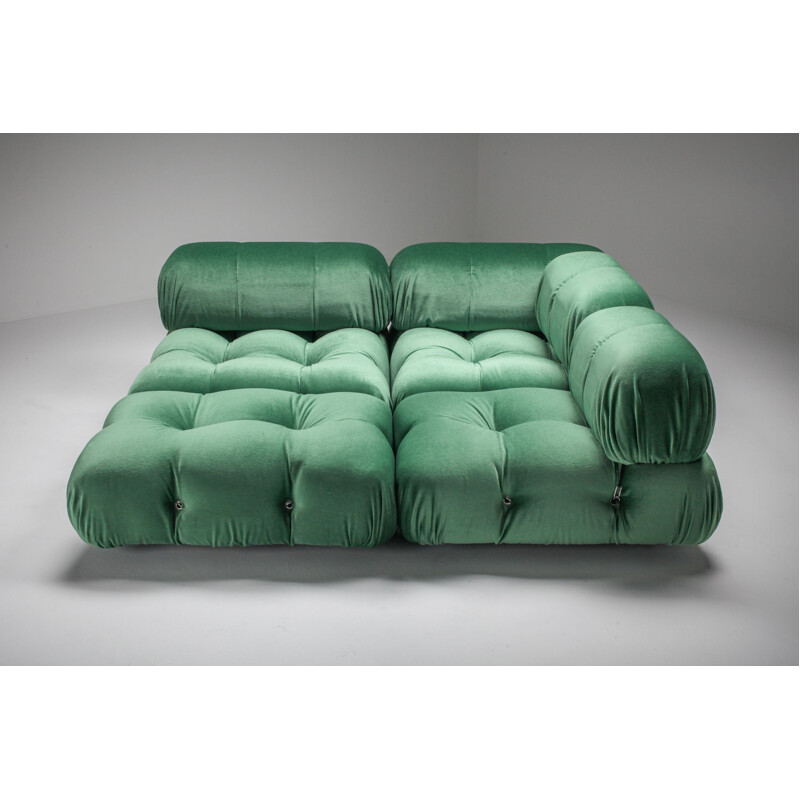 Vintage Camaleonda Sofa in grünem Samt Mario Bellini gepolstert in Pierre Frey 1970