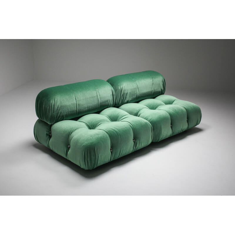 Vintage Camaleonda Sofa in grünem Samt Mario Bellini gepolstert in Pierre Frey 1970