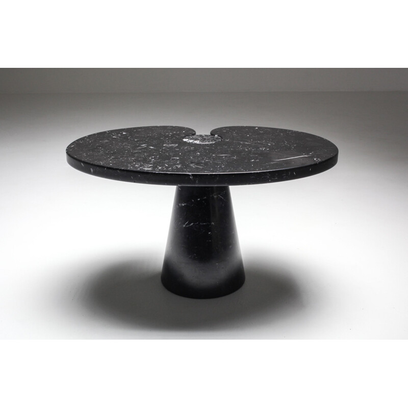 Paire de tables d'appoint Vintage en marbre noir de la série Eros Mangiarotti pour Skipper 1970