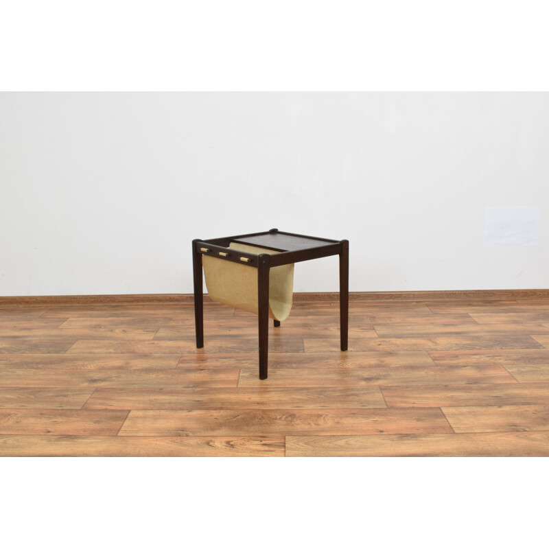 Mid Century Teak Side Table With Magazine Holder From Brdr Furbo, Danish 1960s