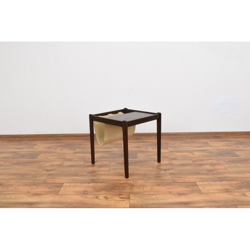 Mid Century Teak Side Table With Magazine Holder From Brdr Furbo, Danish 1960s