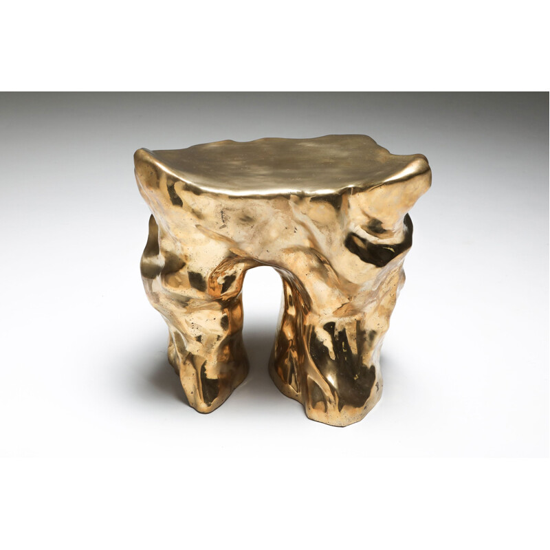 Pair of Vintage Bronze Lava Stool 2010